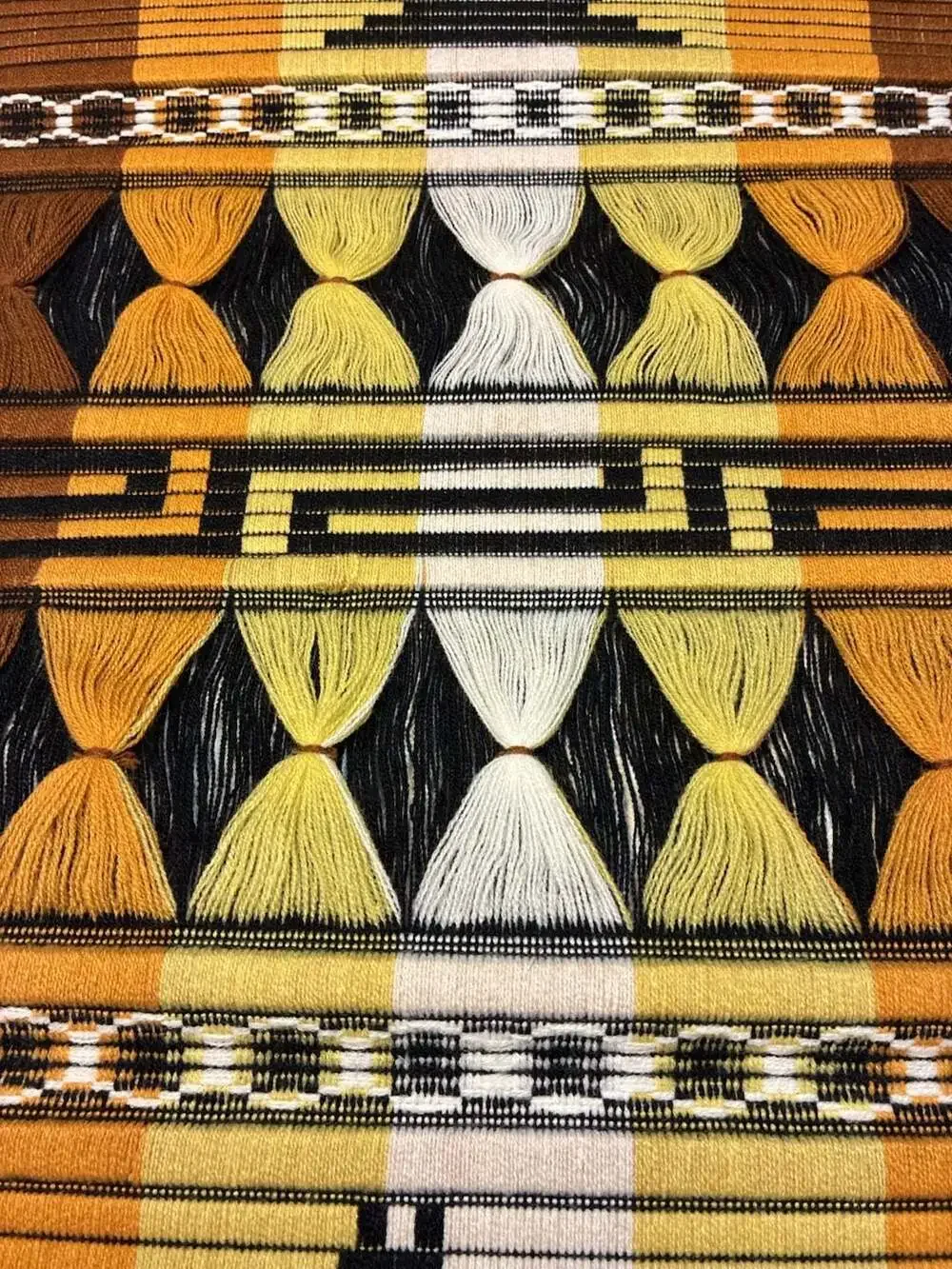 Vintage Hand Woven Wool Wall Hanging with Llama and Geometric Motifs